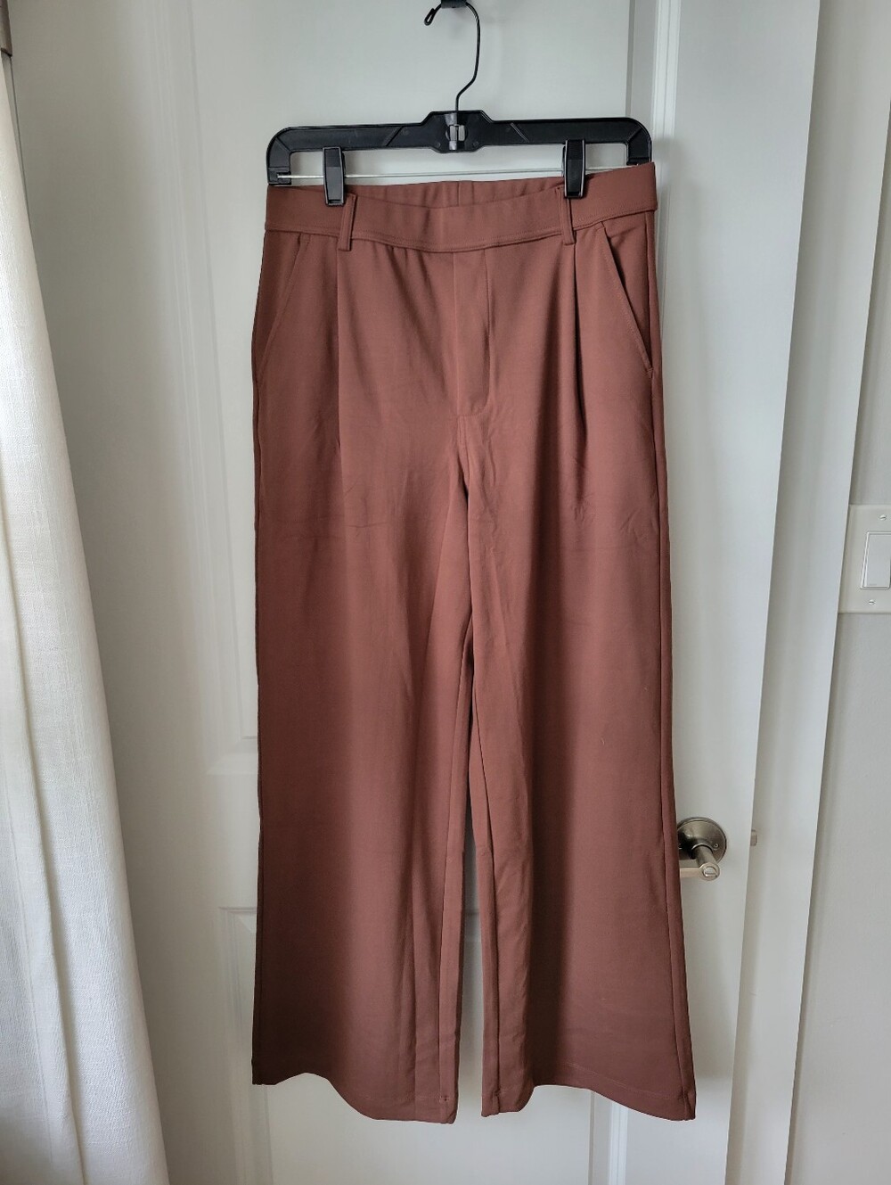 🍒HALARA Wide-Leg High-Rise Trousers in Rich Brown